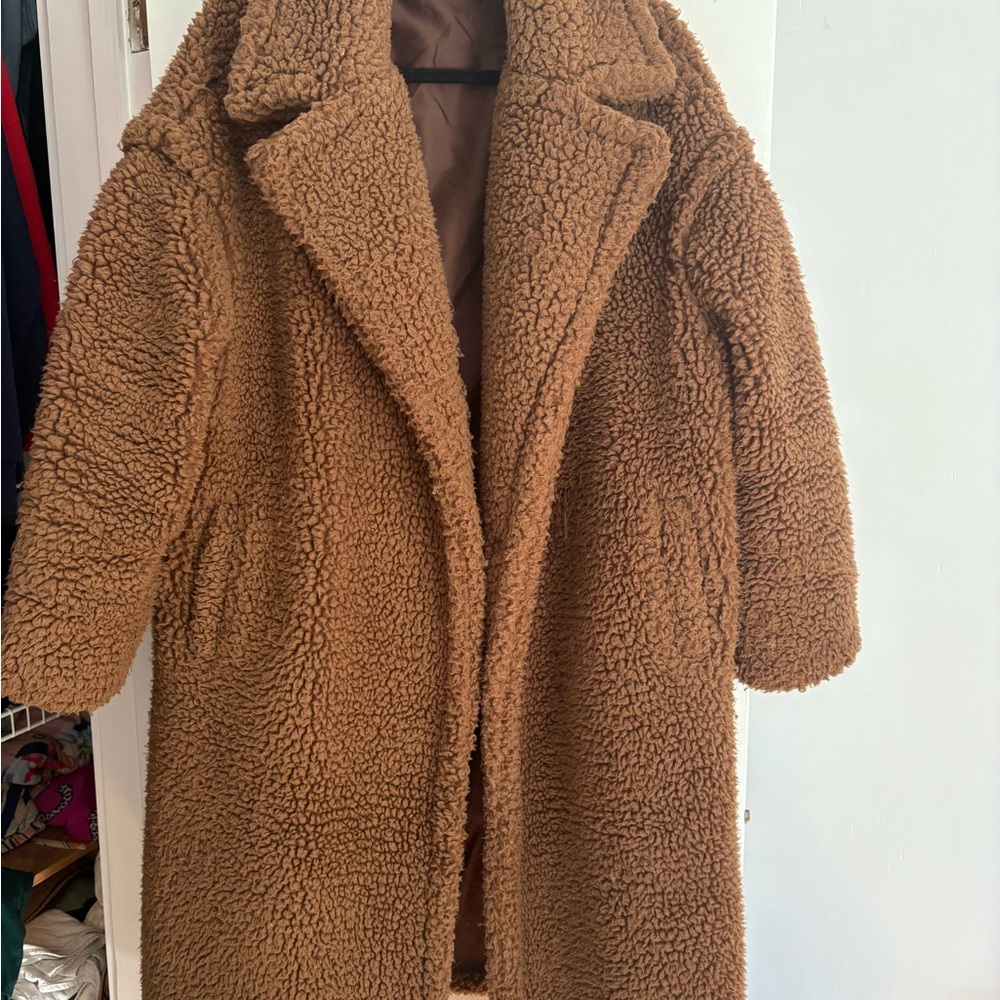 Mango Cozy Tan Teddy Jacket